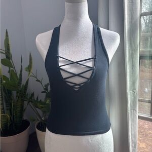 Black Crisscross top